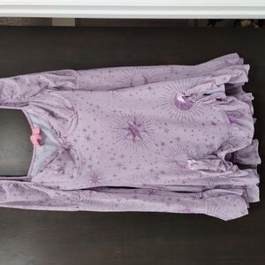 Purple Starry Long-Sleeve Dress